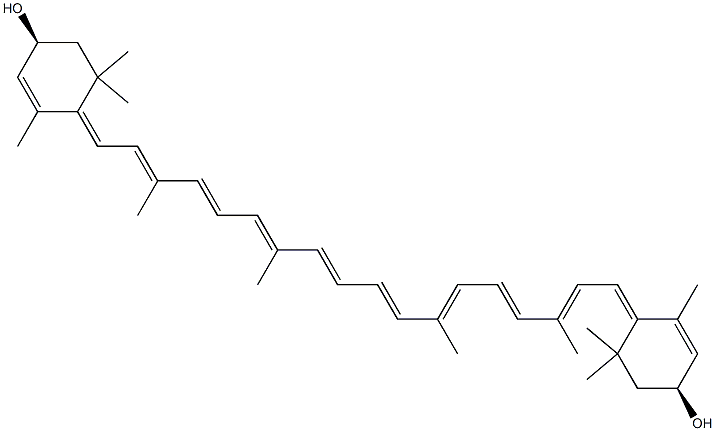 (3S,3'S)-4',5'-Didehydro-4,5'-retro-β,β-carotene-3,3'-diol Structure