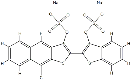 9-クロロ-2-[3-(ソジオスルホオキシ)ベンゾ[b]チオフェン-2-イル]ナフト[2,3-b]チオフェン-3-オール(硫酸ナトリウム) 化学構造式