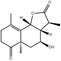 3aβ,5,5a,7,8,9bβ-Hexahydro-4β-hydroxy-3β,5aα,9-trimethylnaphtho[1,2-b]furan-2,6(3H,4H)-dione Struktur