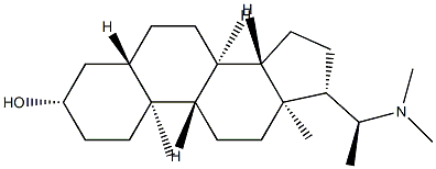 (20S)-20-ジメチルアミノ-5α-プレグナン-3β-オール 化学構造式