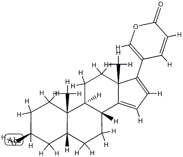 3β-ヒドロキシ-5β-ブファ-14,16,20,22-テトラエノリド 化学構造式