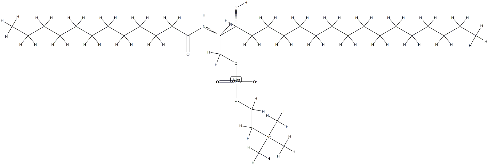 N-LAUROYL-D-ERYTHRO-SPHINGANYLPHOSPHORYLCHOLINE;12:0 DIHYDRO SM (D18:0/12:0),474923-31-4,结构式