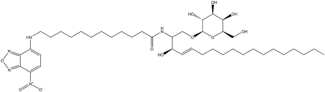 N-[12-[(7-nitro-2-1,3-benzoxadiazol-4-yl)aMino]dodecanoyl]-D-galactosyl-1-1'-sphingosine Struktur