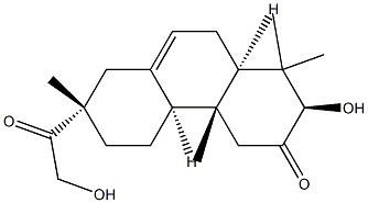 13α-Glycoloyl-3β-hydroxy-13-methylpodocarpa-7-ene-2-one Structure
