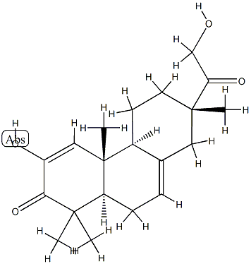 [13S,(-)]-2,16-ジヒドロキシピマラ-1,7-ジエン-3,15-ジオン 化学構造式