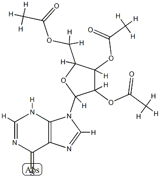 [3,4-diacetyloxy-5-(6-sulfanylidene-3H-purin-9-yl)oxolan-2-yl]methyl a cetate Structure