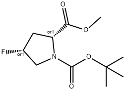 (2S,4S)-1-tert-butyl 2-methyl 4-fluoropyrrolidine-1,2-dicarboxylate Struktur