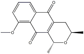 (1R)-1β,3α-Dimethyl-9-methoxy-3,4,5,10-tetrahydro-1H-naphtho[2,3-c]pyran-5,10-dione Structure