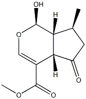 (1R)-1,4aα,5,6,7,7aα-Hexahydro-1-hydroxy-7α-methyl-5-oxocyclopenta[c]pyran-4-carboxylic acid methyl ester Struktur