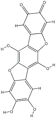2,3,8,9-Tetrahydroxybenzo[1,2-b:4,5-b']bisbenzofuran-6,12-dione Struktur