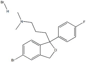 Citalopram Related Compound H (25 mg) (1-(4'-fluorophenyl)-1-(3-dimethylaminopropyl)-5-bromophthalane hydrobromide) Structure