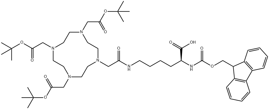 Fmoc-L-Lys-mono-amide-DOTA-tris(t-Bu ester)(B-275) 结构式