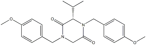 (S)-N,N'-bis(p-methoxybenzyl)-3-isopropyl-piperazine-2,5-dione Struktur
