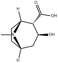 (1β,5β)-3β-ヒドロキシトロパン-2α-カルボン酸 化学構造式