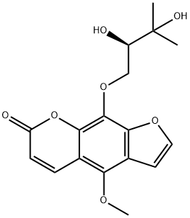 9-[(R)-2,3-ジヒドロキシ-3-メチルブトキシ]-4-メトキシ-7H-フロ[3,2-g][1]ベンゾピラン-7-オン 化学構造式