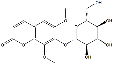 异嗪皮啶 7-O-BETA-D-葡萄糖苷, 483-91-0, 结构式