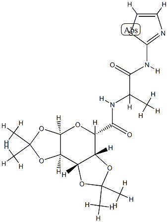 alpha-D-Galactopyranuronamide,1,2:3,4-bis-O-(1-methylethylidene)-N-[1-methyl-2-oxo-2-(2-thiazolylamino)ethyl]-(9CI) Structure
