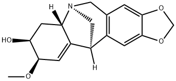 (6aS)-5,6a,7,8,9,11-ヘキサヒドロ-6β,11β-メタノ-9α-メトキシ-6H-1,3-ベンゾジオキソロ[5,6-c][1]ベンゾアゼピン-8α-オール 化学構造式