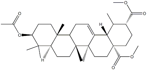 3β-Acetyloxyolean-12-ene-28,29-dioic acid dimethyl ester Structure