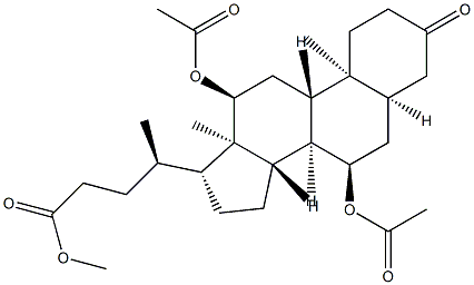 7α,12α-ジアセトキシ-3-オキソ-5β-コラン-24-酸メチル 化学構造式