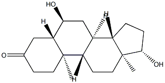 6α,17β-ジヒドロキシ-5α-アンドロスタン-3-オン 化学構造式