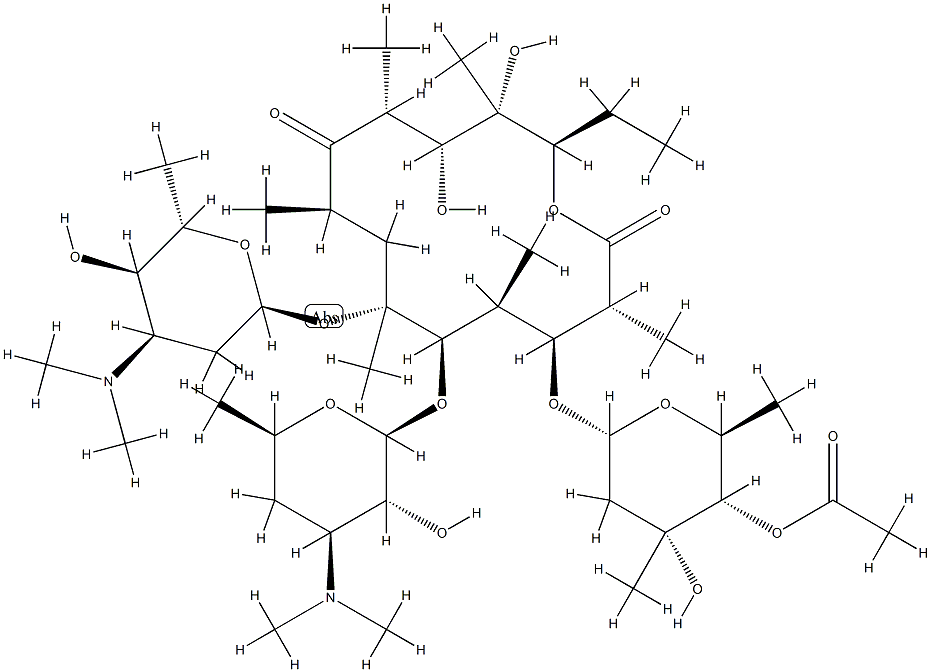 Megalomycin A 4'-O-acetate Struktur