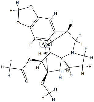 (1S,3aS)-1,2,3,5,6,8,9,14bβ-Octahydro-2β-methoxy-2α,9α-epoxy-4H-cyclopenta[a][1,3]dioxolo[4,5-h]pyrrolo[2,1-b][3]benzazepin-1α-ol acetate Structure