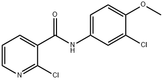 2-chloro-N-(3-chloro-4-methoxyphenyl)pyridine-3-carboxamide Struktur