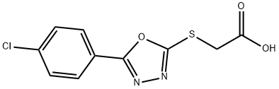 2-[[5-(4-氯苯基)-1,3,4-噁二唑-2-基]硫代]乙酸,49809-28-1,结构式