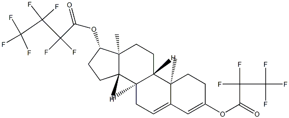 アンドロスタ-3,5-ジエン-3,17β-ジオール17-(ヘプタフルオロブチラート)3-(ペンタフルオロプロピオナート) 化学構造式