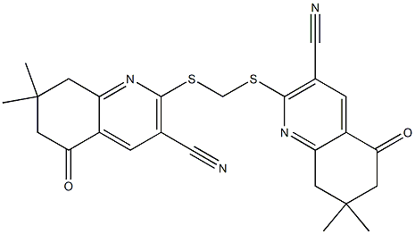 2,2-(methylenebis(sulfanediyl))bis(7,7-dimethyl-5-oxo-5,6,7,8-tetrahydroquinoline-3-carbonitrile) Struktur