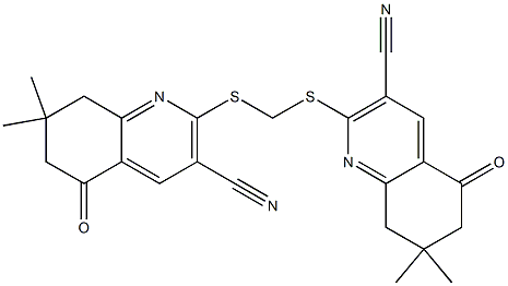 2,2-(methylenebis(sulfanediyl))bis(7,7-dimethyl-5-oxo-5,6,7,8-tetrahydroquinoline-3-carbonitrile),499208-99-0,结构式