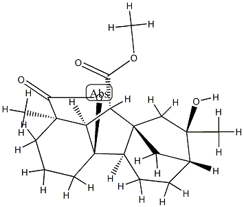 1α,4aα-(Carbonyloxy)-8α-hydroxy-1β,8β-dimethylgibbane-10β-carboxylic acid 10-methyl ester Struktur