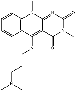 5-[[3-Dimethylamino)propyl]amino]-3,10-dimethylpyrimido[4,5-b]quinoline-2,4(3H,10H)-dionedihydrochloride Structure