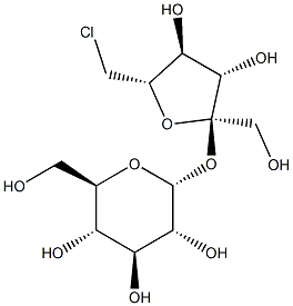 6-クロロ-6-デオキシ-β-D-フルクトフラノシルα-D-グルコピラノシド 化学構造式