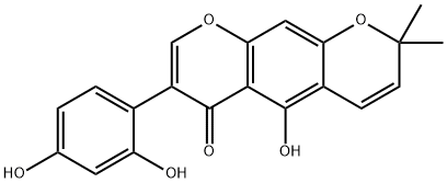5-Hydroxy-3-(2,4-dihydroxyphenyl)-8,8-dimethyl-4H,8H-benzo[1,2-b:5,4-b']dipyran-4-one Struktur