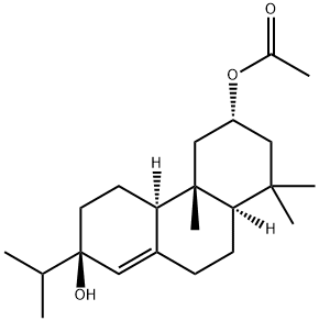 (5β,9β,10α,13R)-2β-Acetoxyabiet-8(14)-en-13-ol 结构式