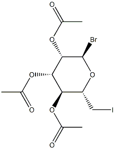 6-Deoxy-6-iodo-2-O,3-O,4-O-triacetyl α-D-mannopyranosyl bromide Struktur