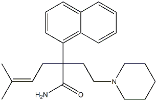 α-(3-Methyl-2-butenyl)-α-(1-naphtyl)-1-piperidinebutyramide 结构式