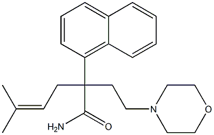 α-(3-Methyl-2-butenyl)-α-(1-naphtyl)-4-morpholinebutyramide 结构式