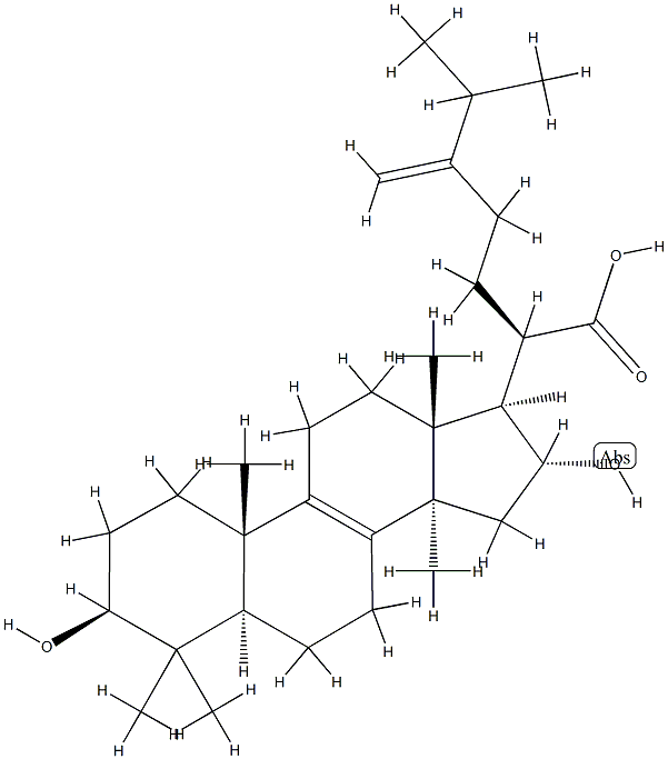 3β,16α-ジヒドロキシ-24-メチレン-5α-ラノスタ-8-エン-21-酸 化学構造式