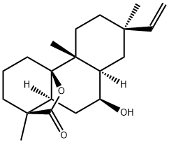 (1S)-7β-Ethenyl-1,3,4,4b,5,6,7,8,8aα,9,10,10aα-dodecahydro-9β-hydroxy-1,4bβ,7-trimethyl-2H-4aβ,1β-(epoxymethano)phenanthren-12-one,508-69-0,结构式