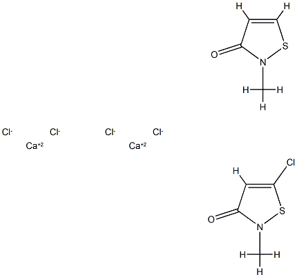 Calcium, dichloro(5-chloro-2-methyl-3(2H)-isothiazolone-.kappa.O3)-, mixt. with dichloro(2-methyl-3(2H)-isothiazolone-.kappa.O3)calcium Struktur