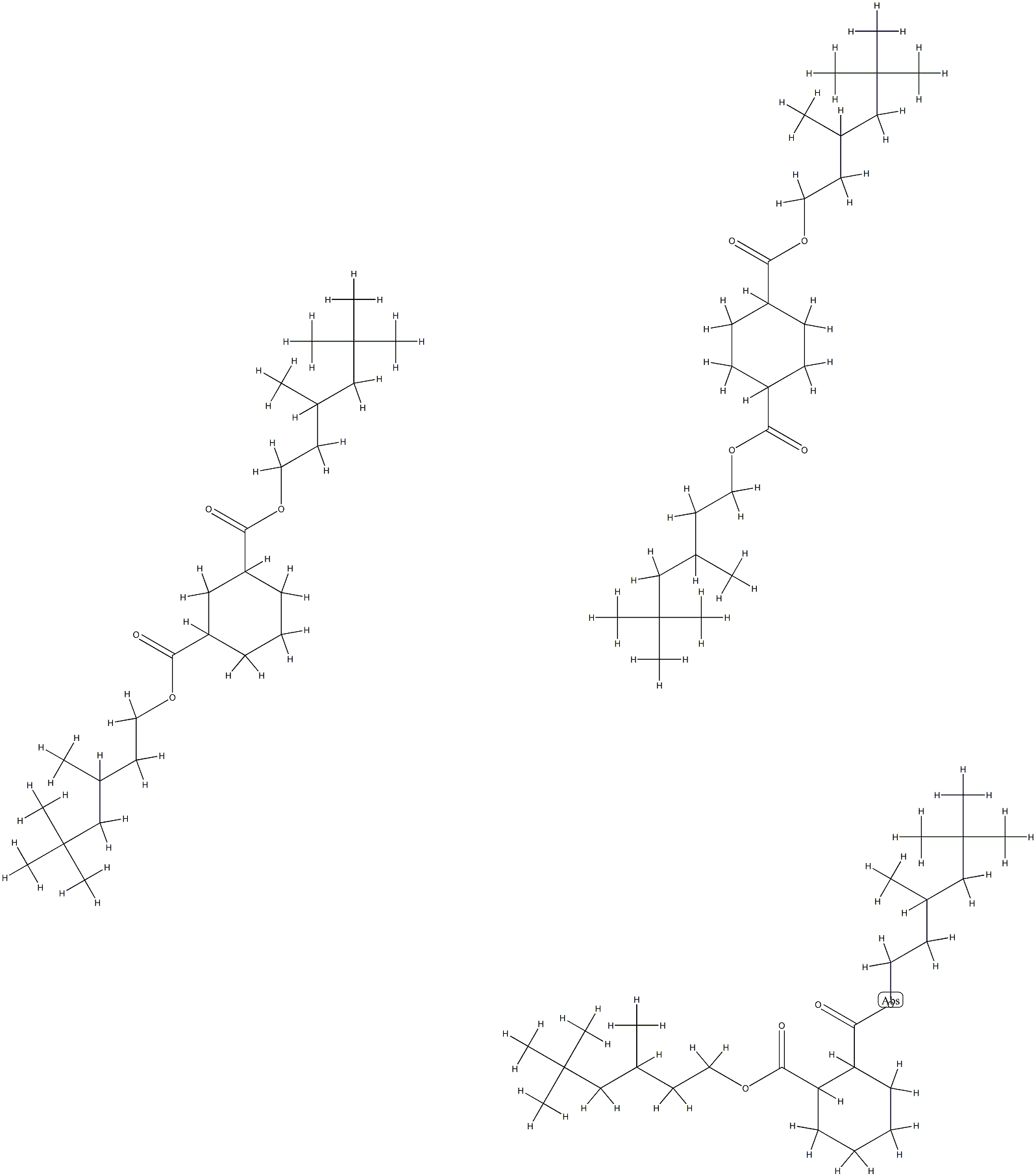 シクロヘキサンジカルボン酸ジイソノニル (異性体混合物) 化学構造式