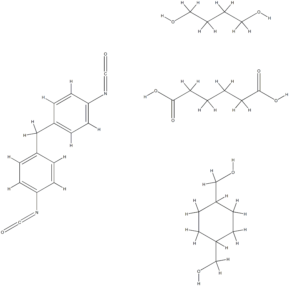 Hexanedioic acid, polymer with 1,4-butanediol, 1,4-cyclohexanedimethanol and 1,1'-methylenebis[4-isocyanatobenzene] Struktur