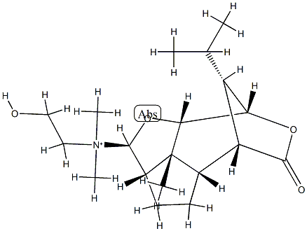 N-(2-ヒドロキシエチル)-N,N-ジメチル-12-オキソ-14-ノル-1-オキサデンドロバン-2α-アミニウム 化学構造式