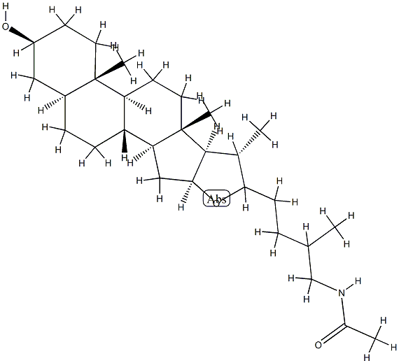 N-(3β-ヒドロキシ-5α-フロスタン-26-イル)アセトアミド 化学構造式