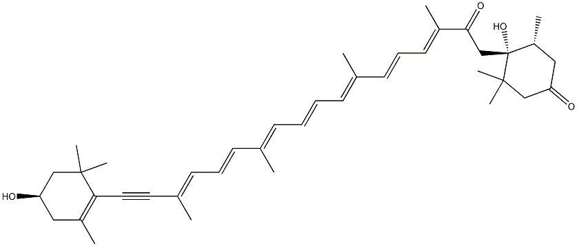 (3R,5'R,6'R)-7,8-Didehydro-5',6',7',8'-tetrahydro-3,6'-dihydroxy-β,β-carotene-3',8'-dione Struktur