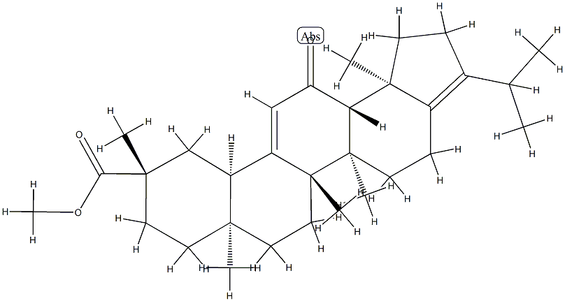 11-オキソ-A-ネオオレアナ-3(5),12-ジエン-30-酸メチル 化学構造式