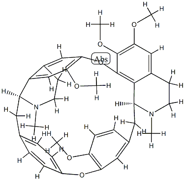 (+)-6,7,7',12-テトラメトキシ-2,2'-ジメチルタリクベラン 化学構造式